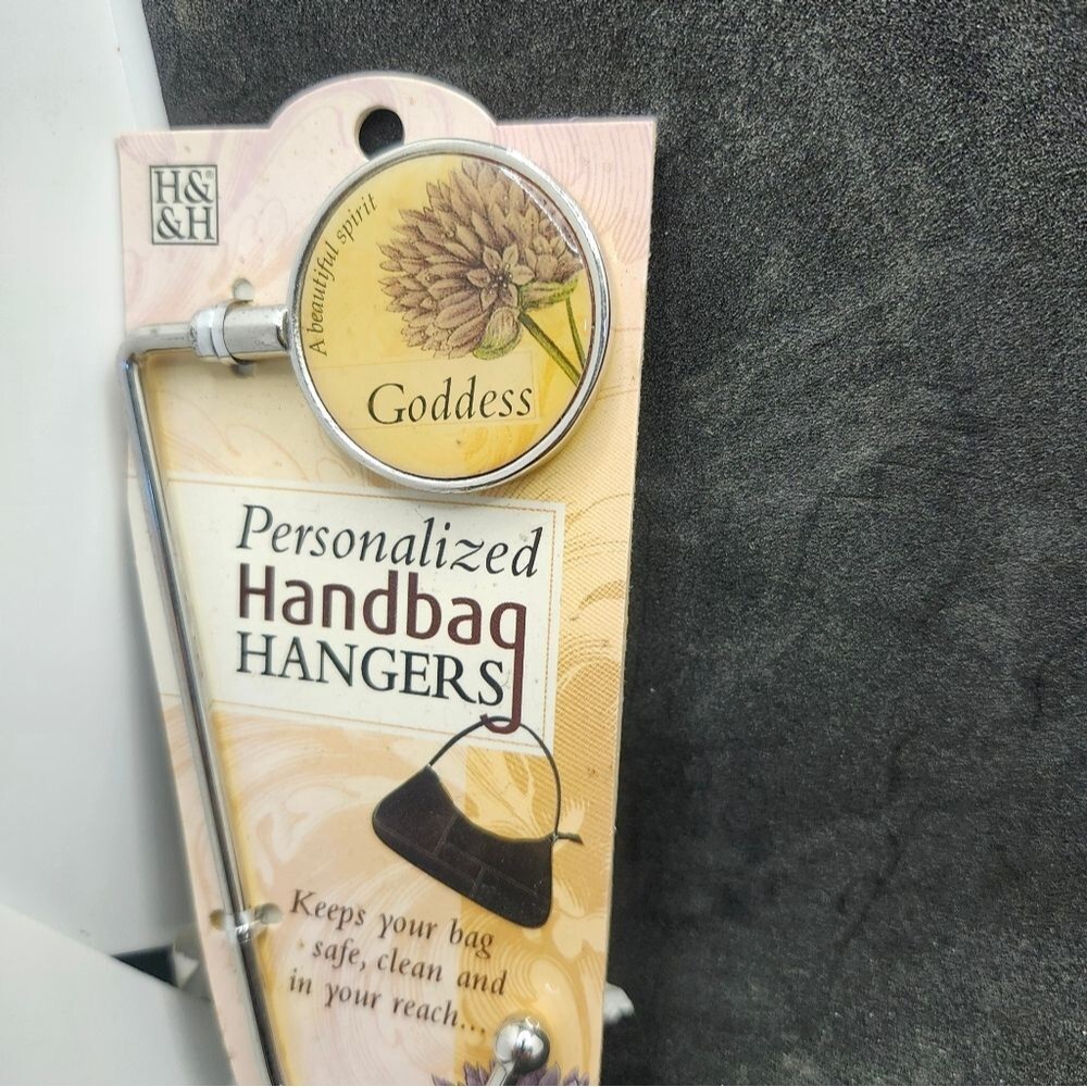 H&H “Goddess” Personalized Handbag Hanger – Floral Purse Hook – Elegant Handbag
